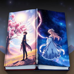An enchanting book cover featuring a captivating anime design