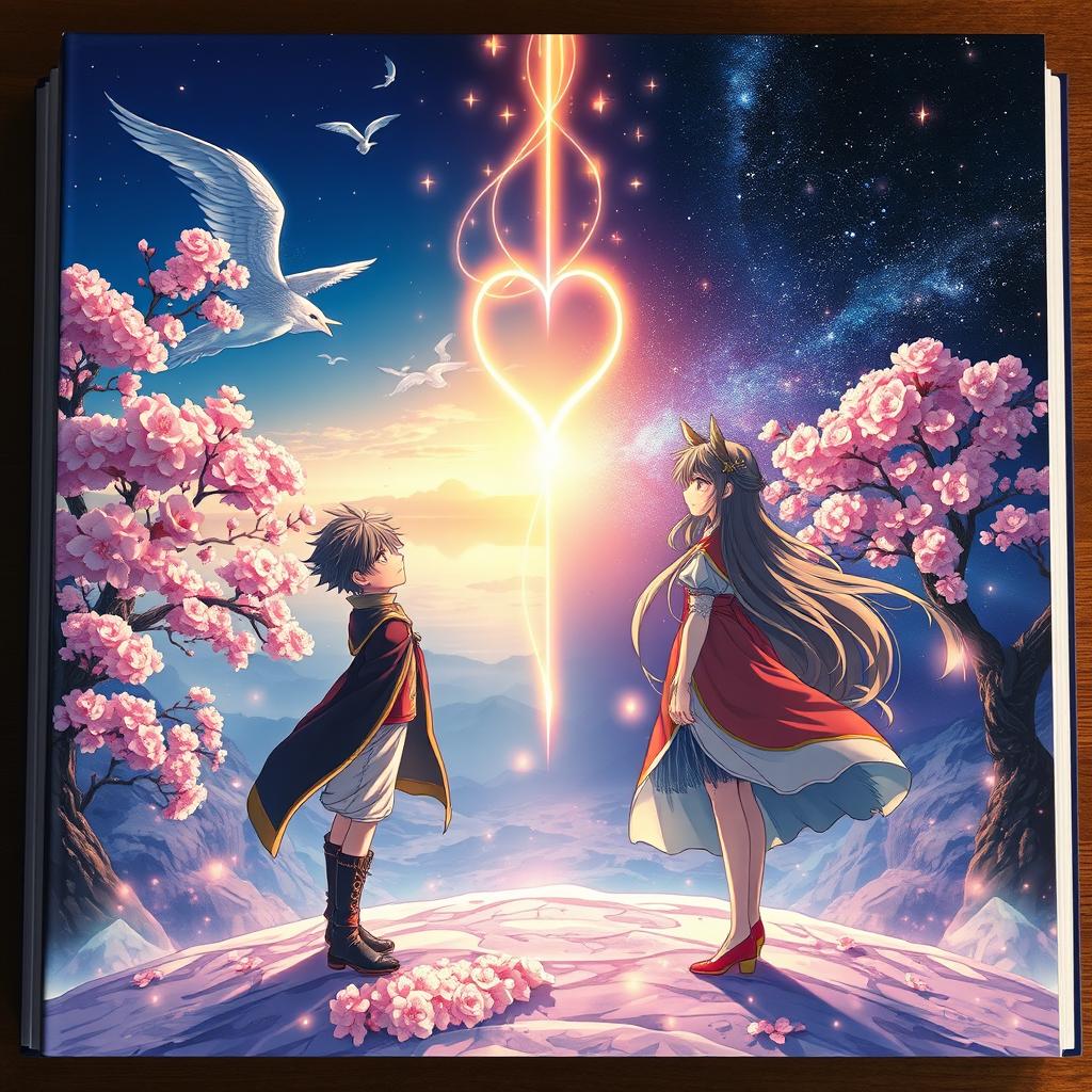 An enchanting book cover featuring a captivating anime design
