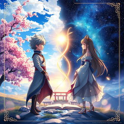 An enchanting book cover featuring a captivating anime design