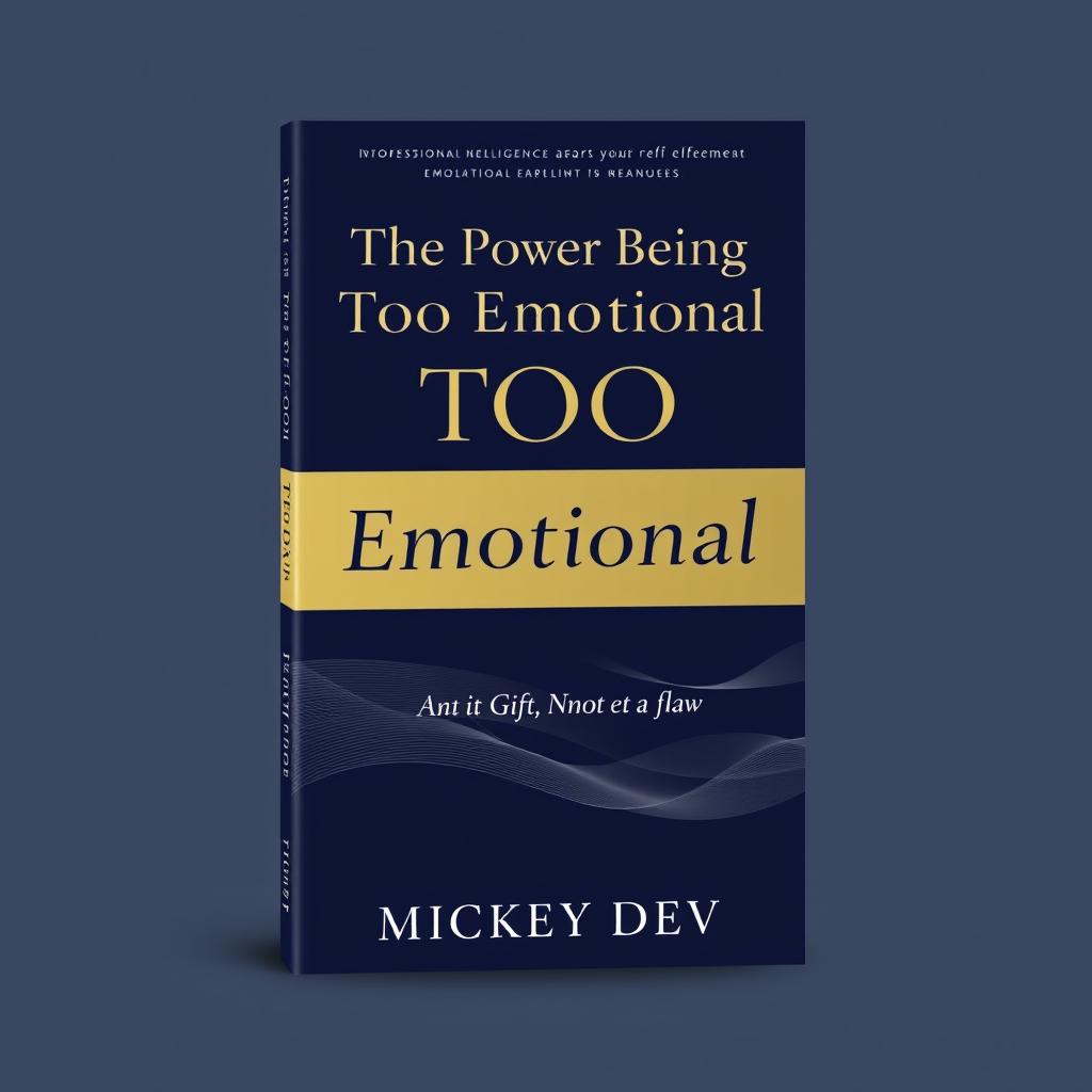 A professional book cover design for 'The Power of Being Too Emotional: A Gift, Not a Flaw' by Mickey Dev