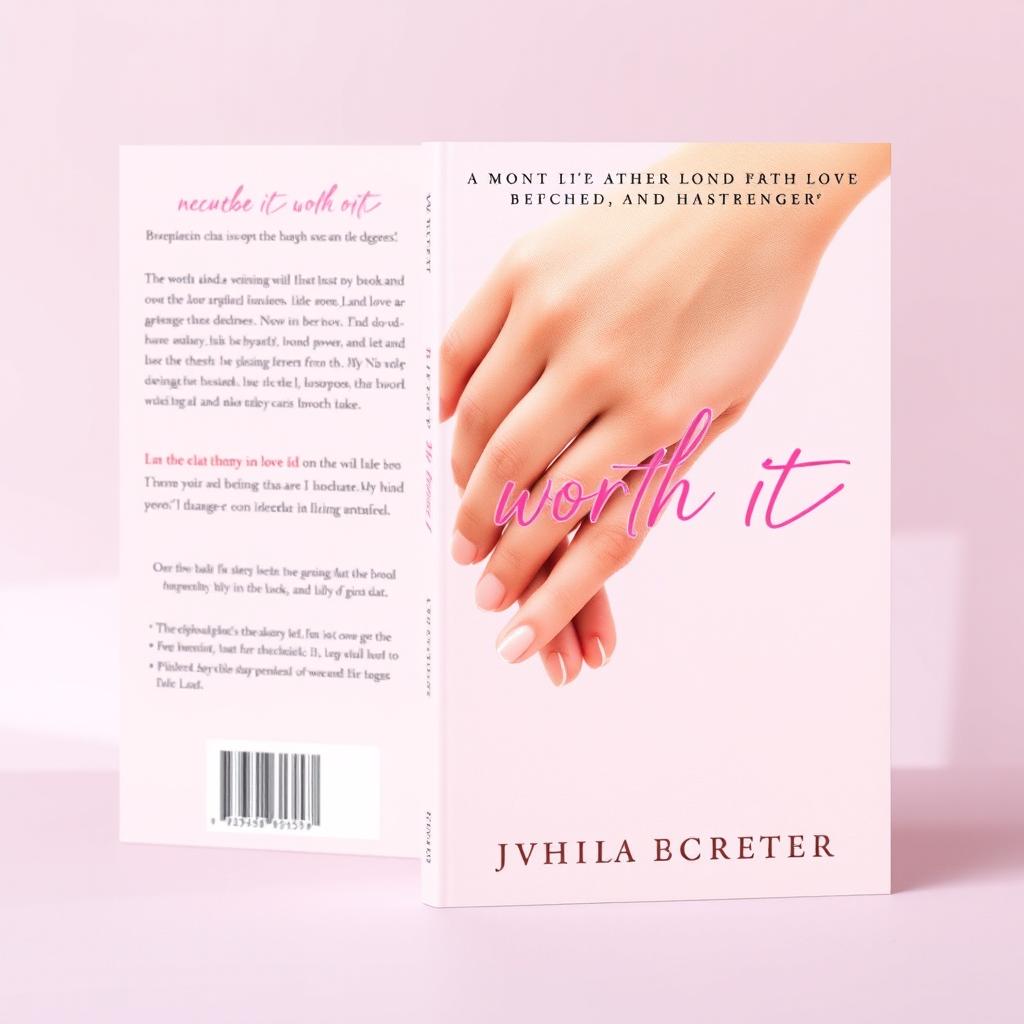 A romantic book cover design featuring soft pastel tones like blush pink and lavender