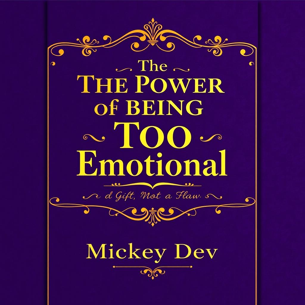 A royal-themed book cover design for 'The Power of Being Too Emotional: A Gift, Not a Flaw' by Mickey Dev