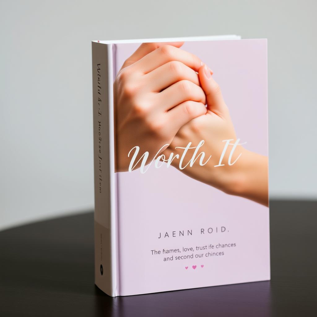 A romantic book cover design featuring soft, pastel tones like blush pink and lavender, with a minimalist aesthetic