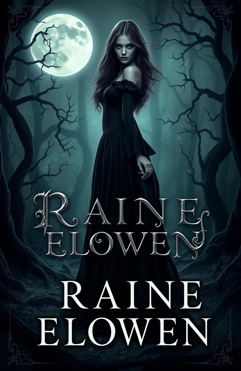 A stunning and realistic fantasy-style book cover for 'RAINE ELOWEN'