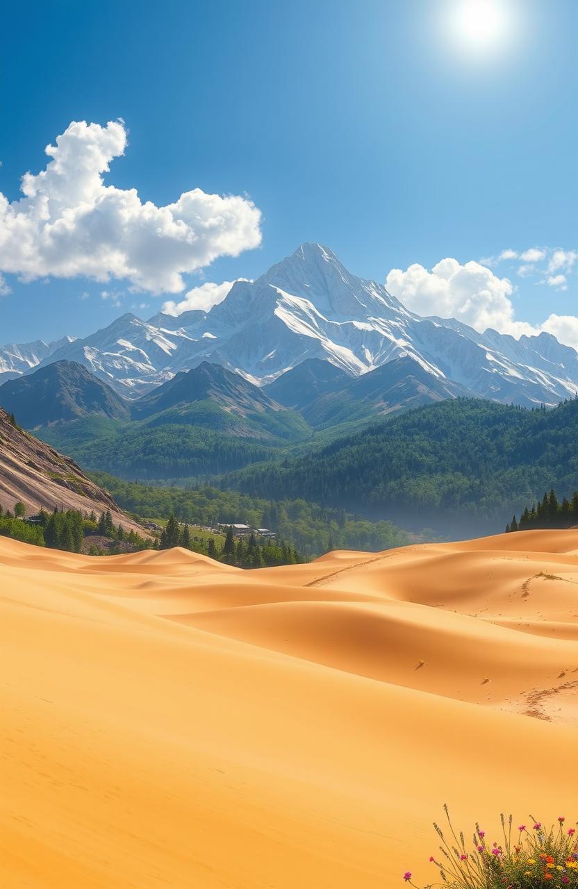 A captivating fantasy landscape from a DnD setting titled 'Atharia the New Land'
