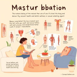 An educational illustration explaining the concept of masturbation as a natural human behavior