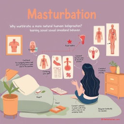 An educational illustration explaining the concept of masturbation as a natural human behavior