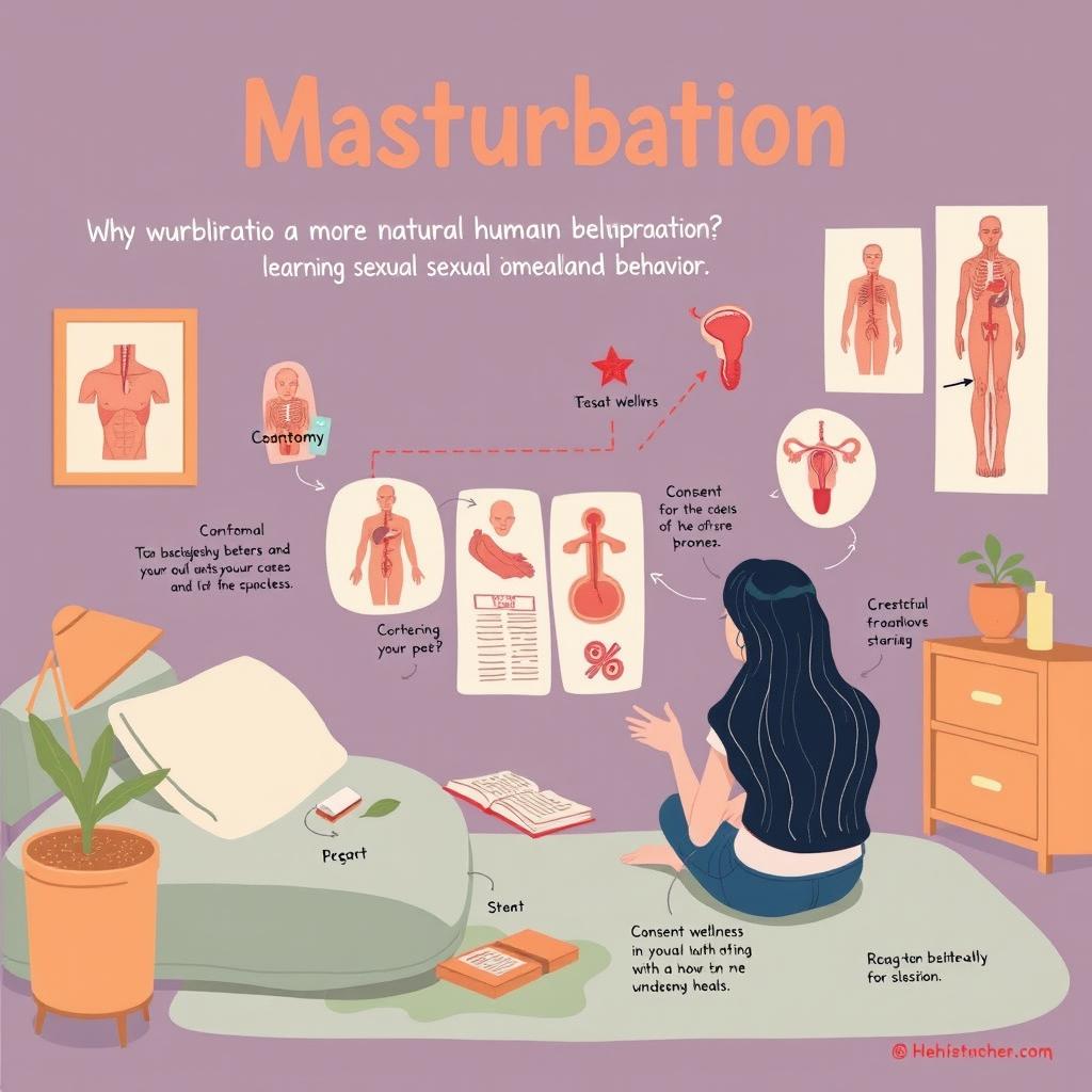 An educational illustration explaining the concept of masturbation as a natural human behavior