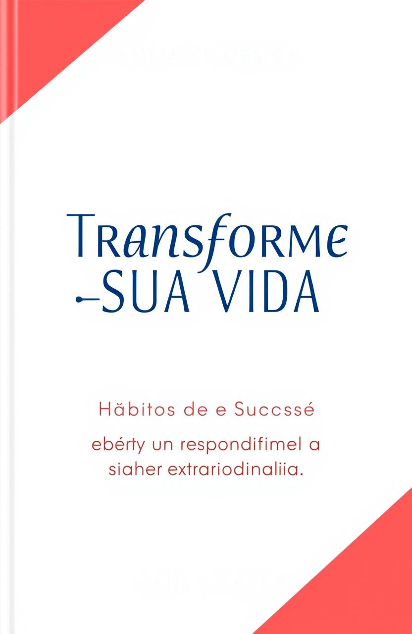A book cover design for "Transforme Sua Vida: Hábitos de Sucesso e Motivação para uma Vida Extraordinária"