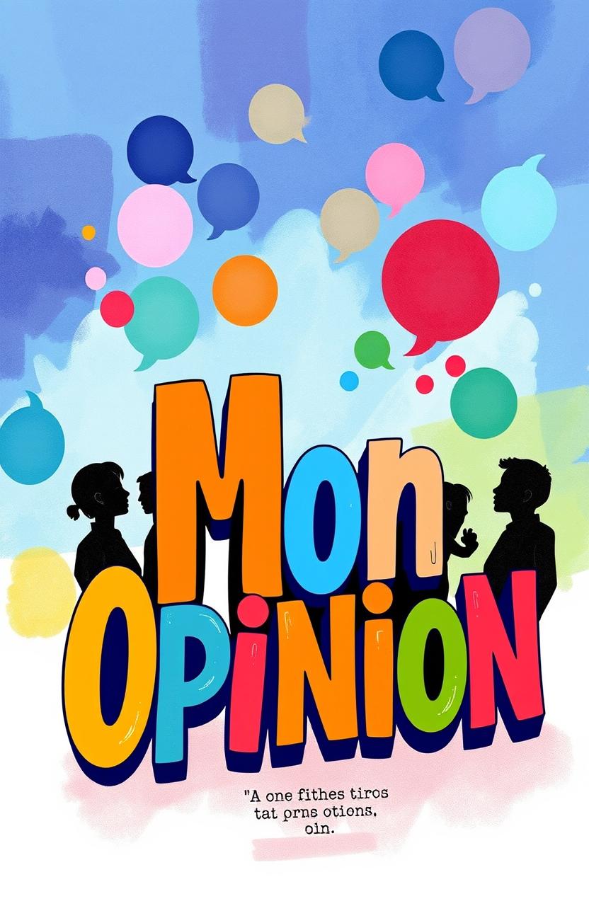A beautifully illustrated book cover for a title called "Mon Opinion"