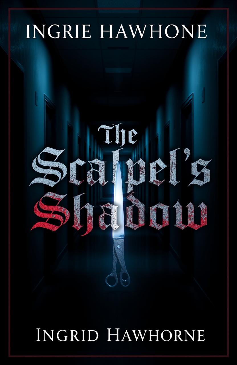 A mysterious and suspenseful book cover design for the novel "The Scalpel’s Shadow"