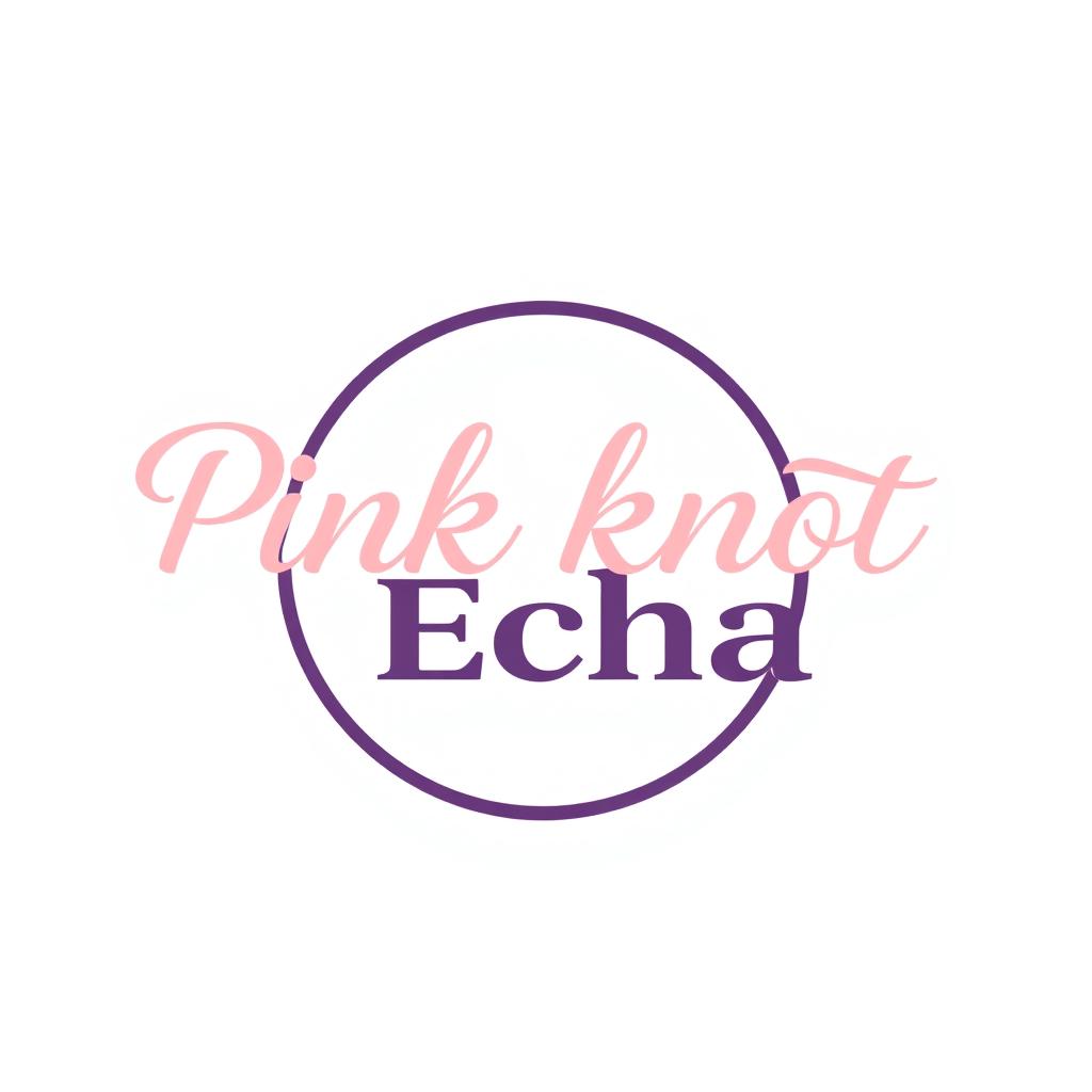 An aesthetic logo design featuring the words 'Pink knot Echa'