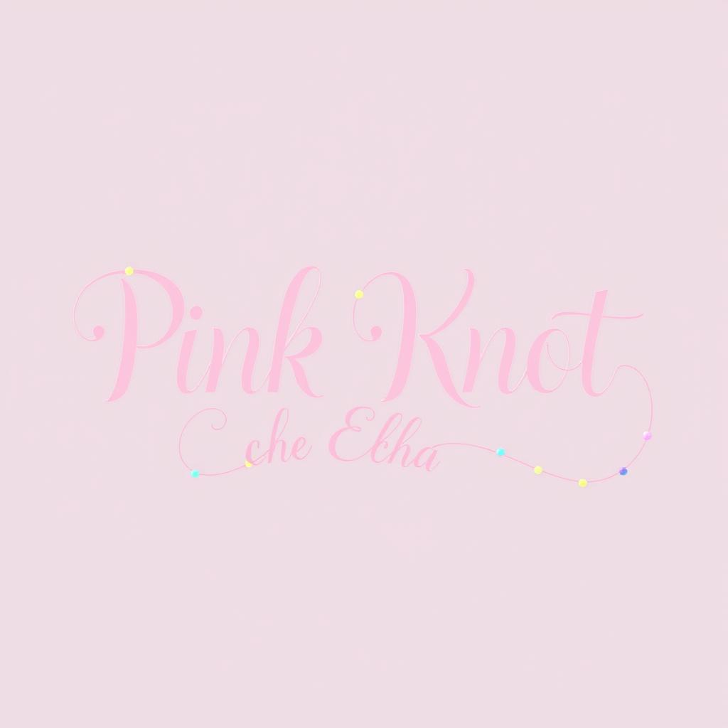 An elegant and aesthetic logo featuring the words 'Pink Knot Echa', artistically stylized with decorative beads integrated into the design