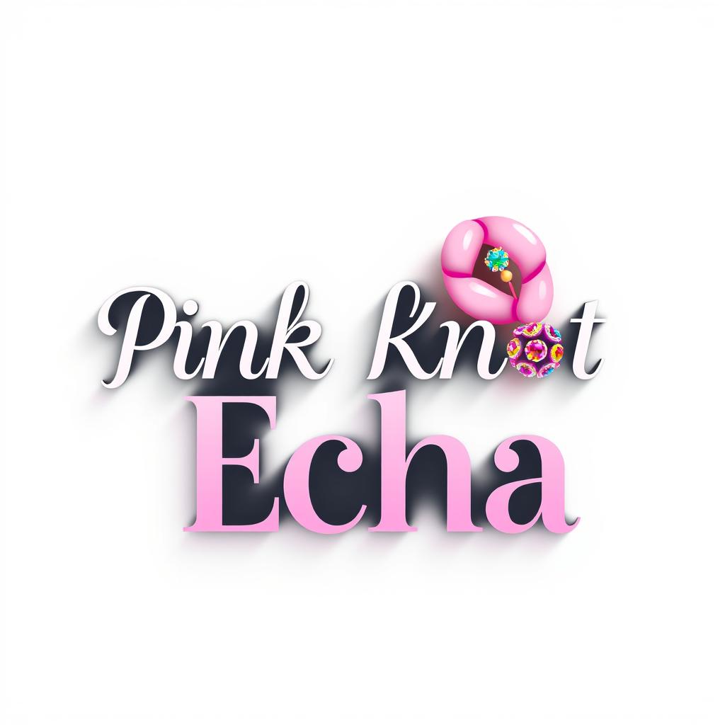 Aesthetic logo design featuring the words 'Pink Knot Echa'