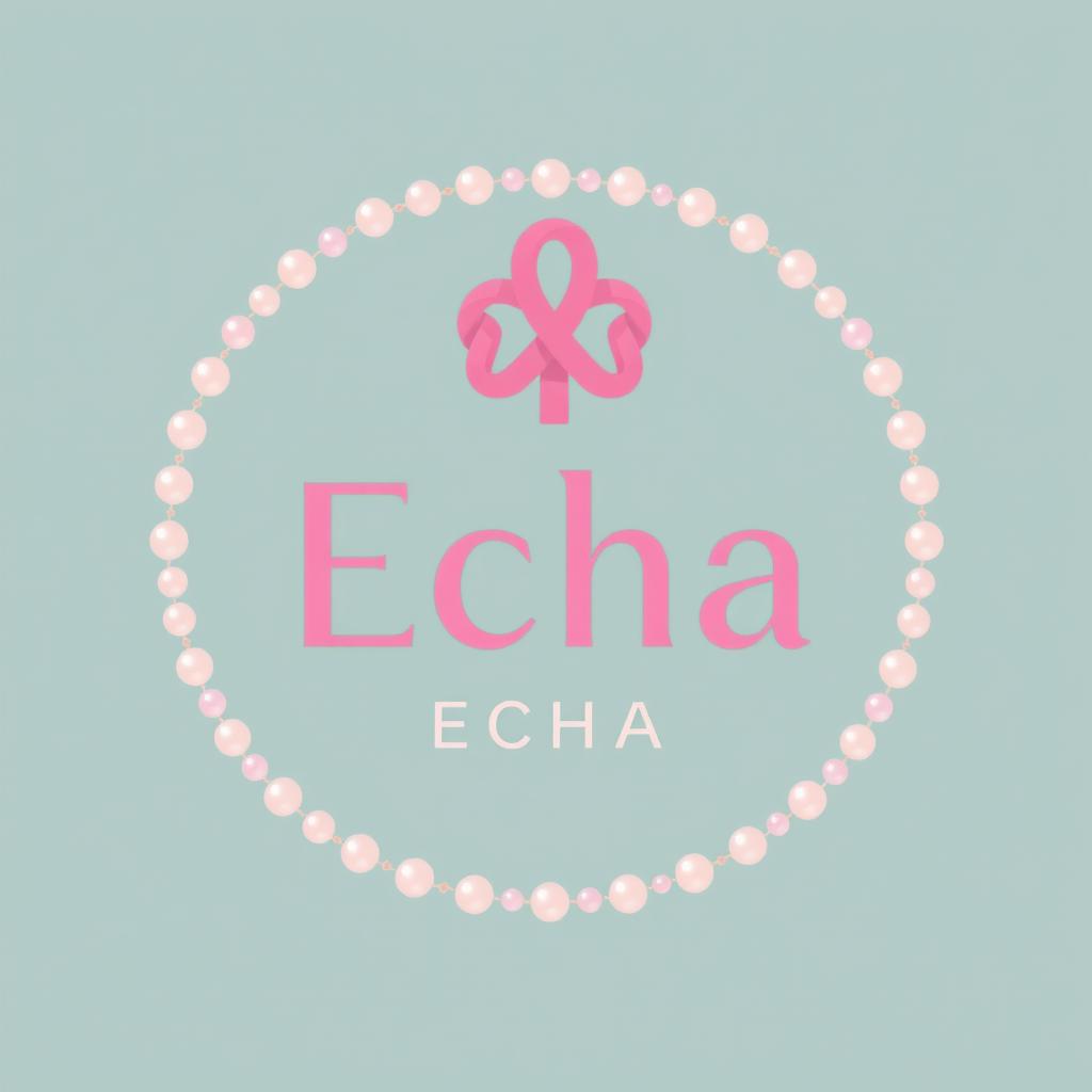 Aesthetic logo design featuring the words 'Pink knot Echa'