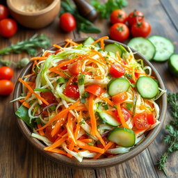 A vibrant and fresh Kabi salad featuring a variety of colorful vegetables