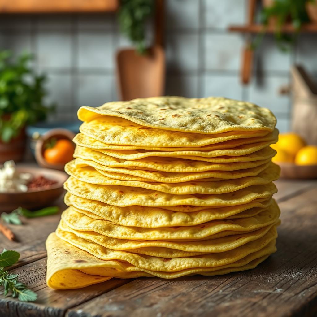 Artistic Yellow-Green Tortillas