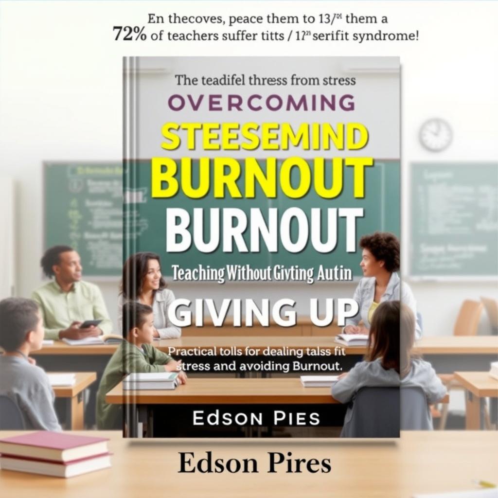 Design an ebook cover featuring a serene classroom scene with diverse teachers and students engaged in learning