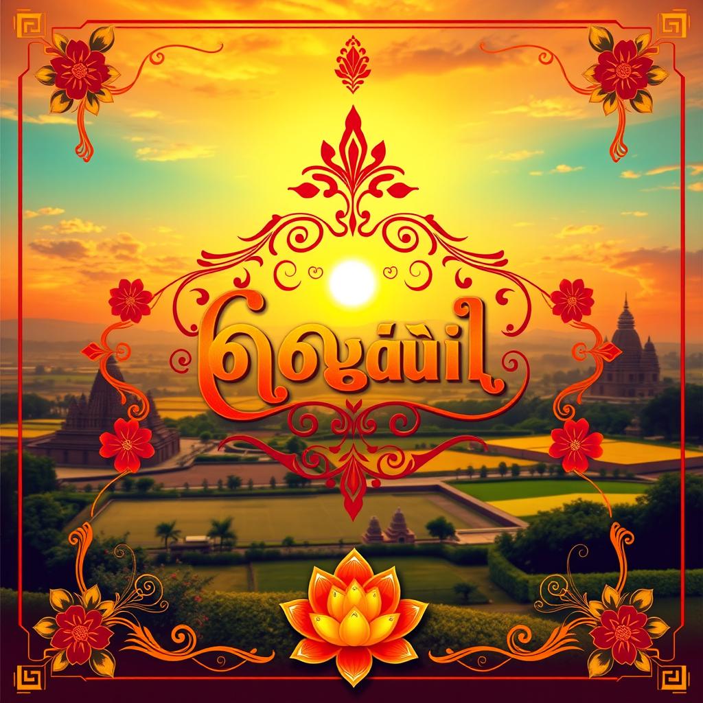 A beautiful, intricate cover design for a traditional Tamil literary book