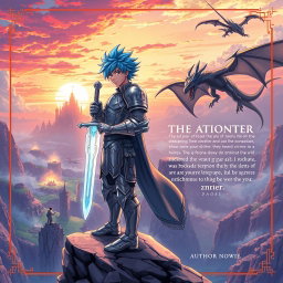 A stunning anime-style illustration designed for a front and back cover of a fantasy novel
