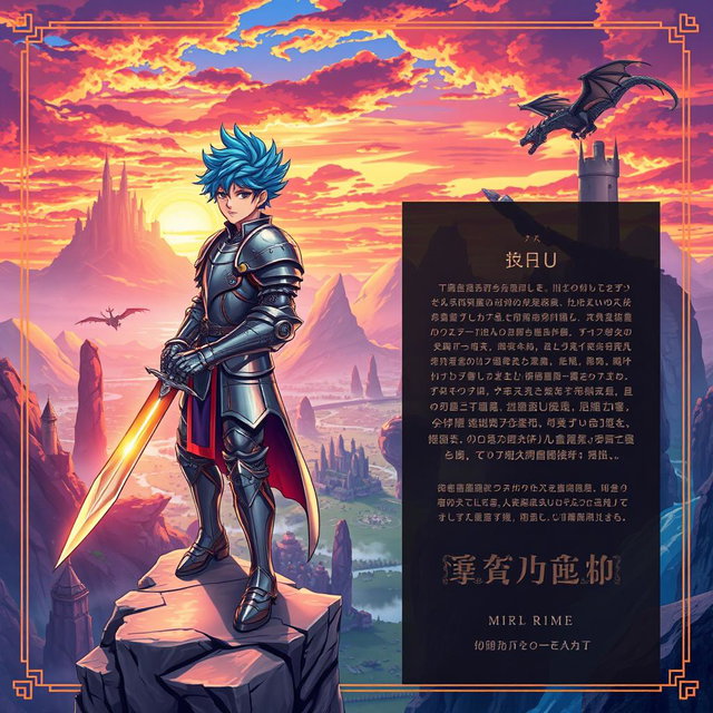 A stunning anime-style illustration designed for a front and back cover of a fantasy novel