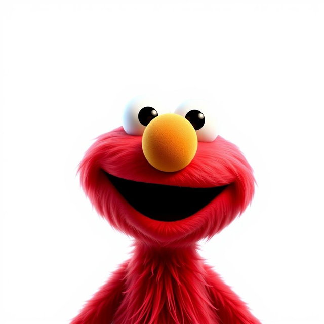Adorable Pixar-Style Elmo Illustration