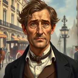A detailed portrait of Monsieur Loisel from the classic short story "The Necklace" by Guy de Maupassant