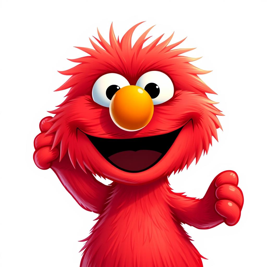 Whimsical Elmo in Pixar Style