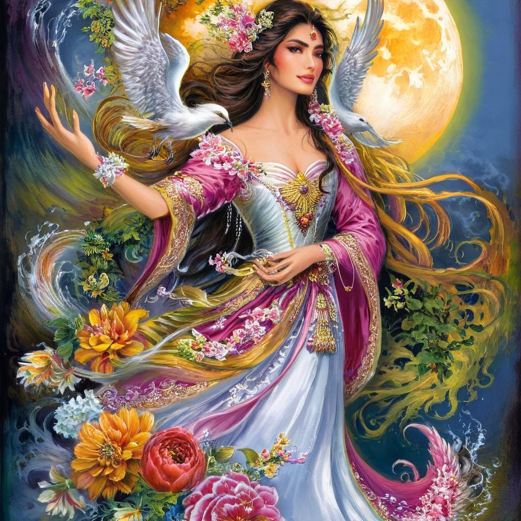 Enchanting Fairy Woman in a Floral Wonderland