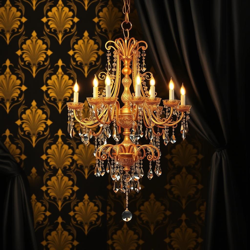 A stunning artistic composition featuring black and gold elements