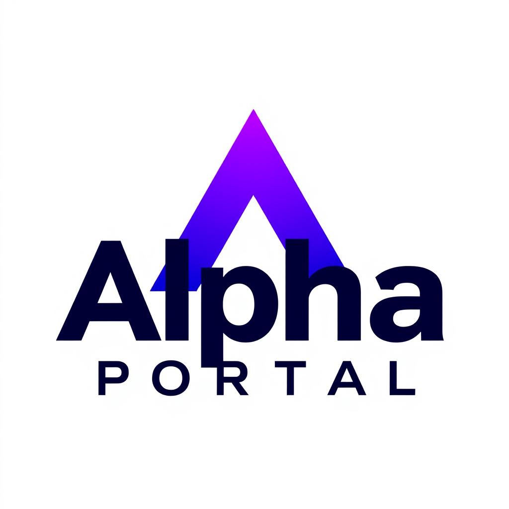 A sleek and modern logo design for 'Alpha Portal'