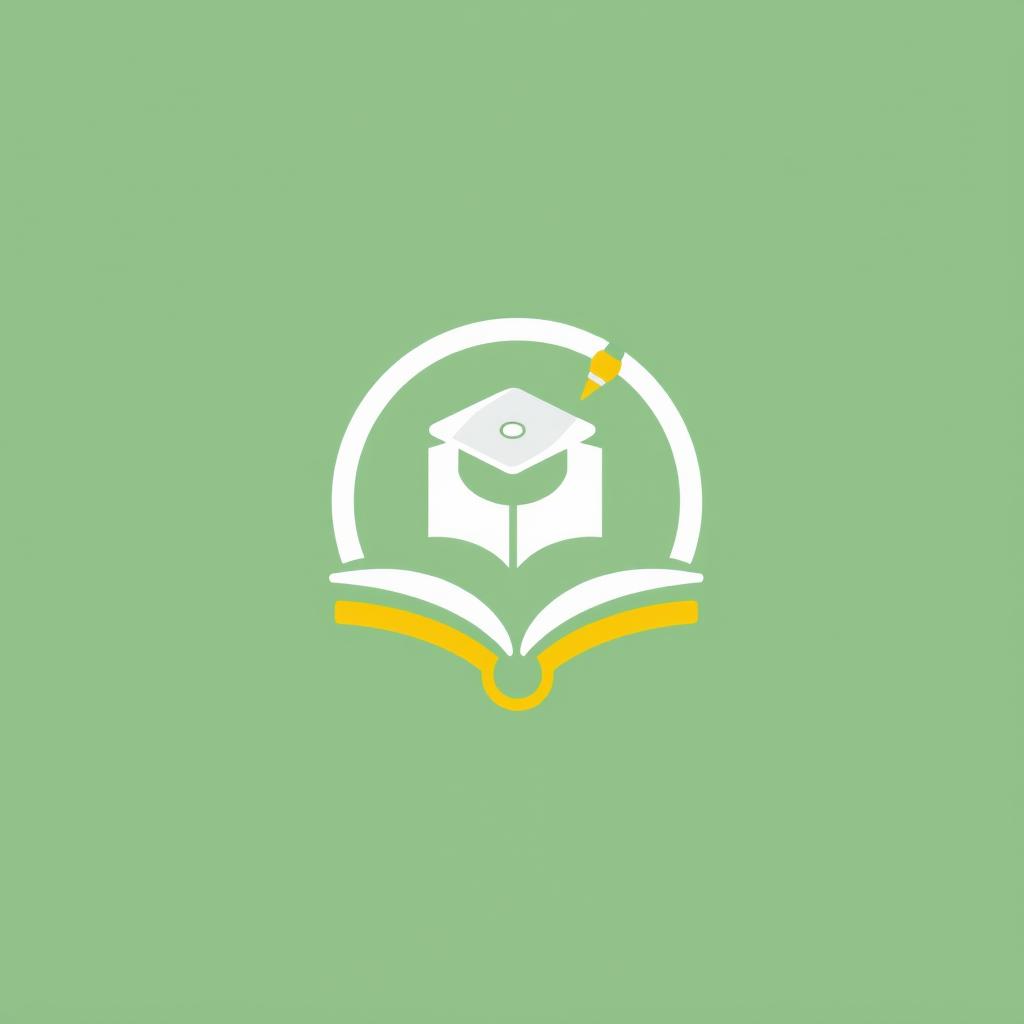 A modern logo design for a school app featuring a stylized book in white and yellow colors