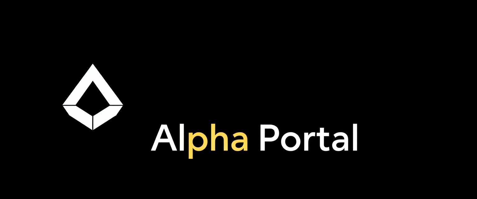 A modern and sleek Alpha Portal logo designed in a Web3 DeFi style