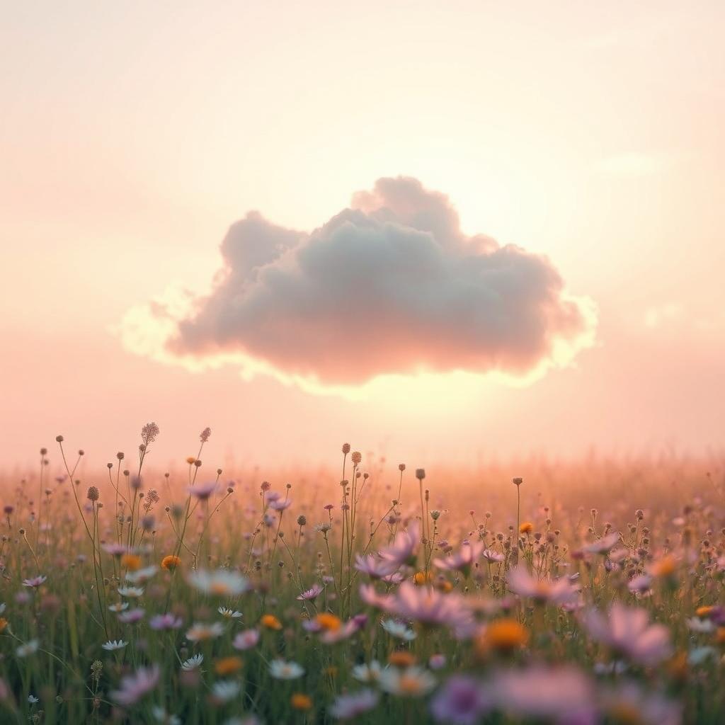 A serene and tranquil scene that embodies an overwhelming feeling of super softness