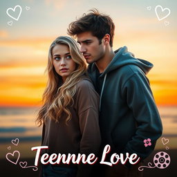 A movie poster depicting a romantic story about teenage love