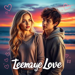 A movie poster depicting a romantic story about teenage love