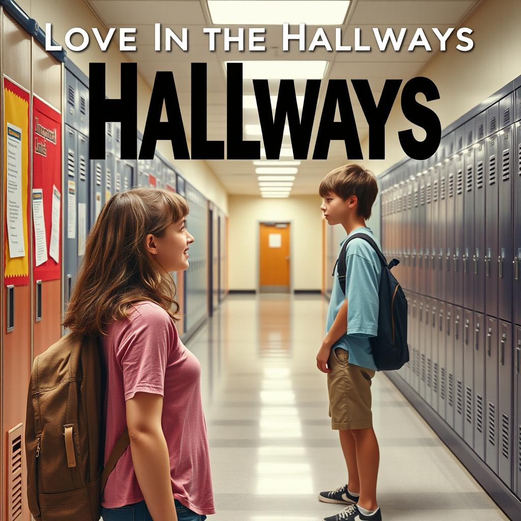 A realistic movie poster depicting a teenage girl who is in love with the popular boy in her school