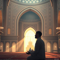 A respectful and artistic representation of the Prophet Muhammad, evoking a sense of spirituality and reverence