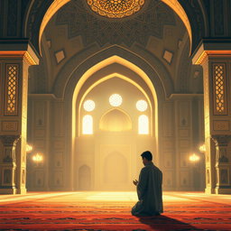 A respectful and artistic representation of the Prophet Muhammad, evoking a sense of spirituality and reverence