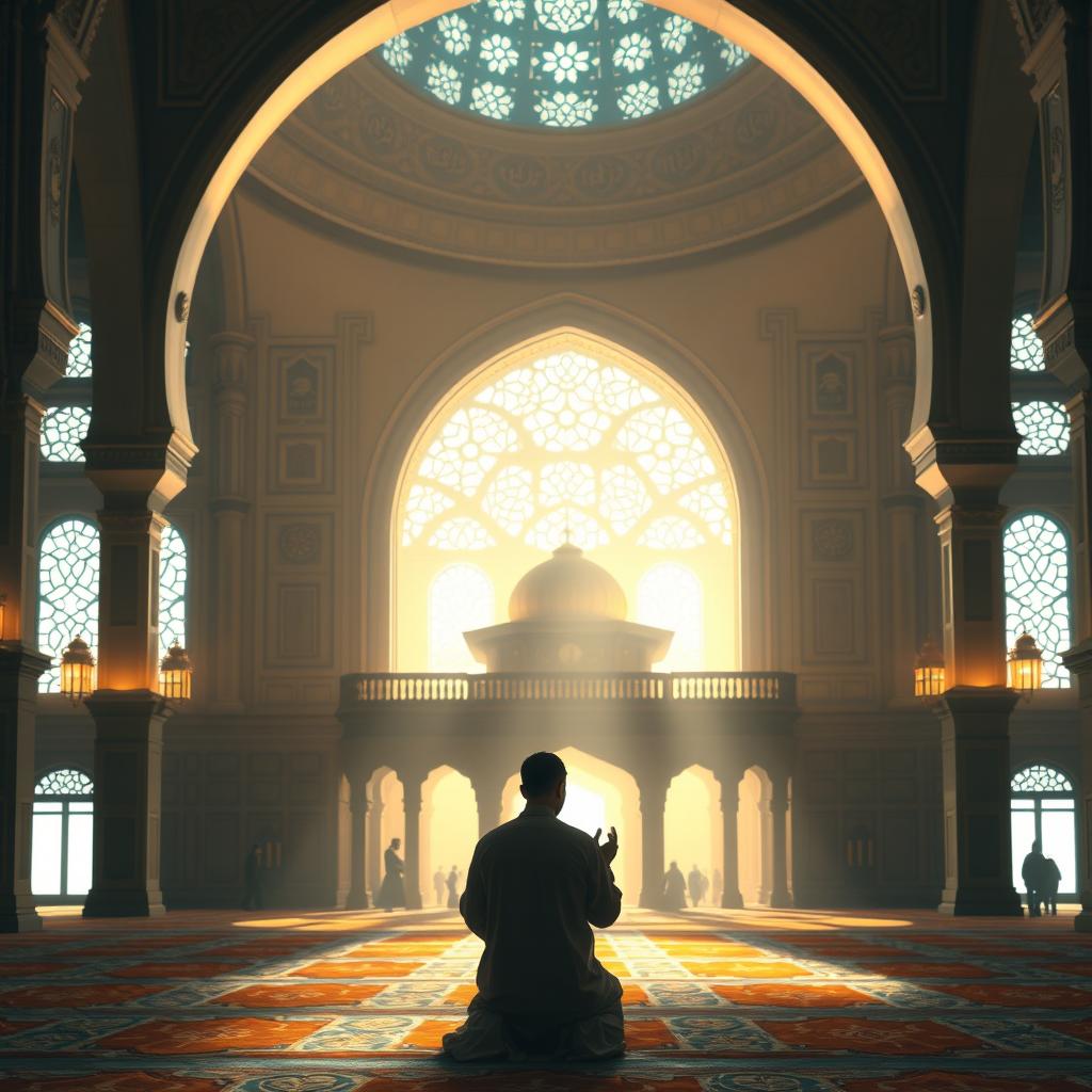 A respectful and artistic representation of the Prophet Muhammad, evoking a sense of spirituality and reverence