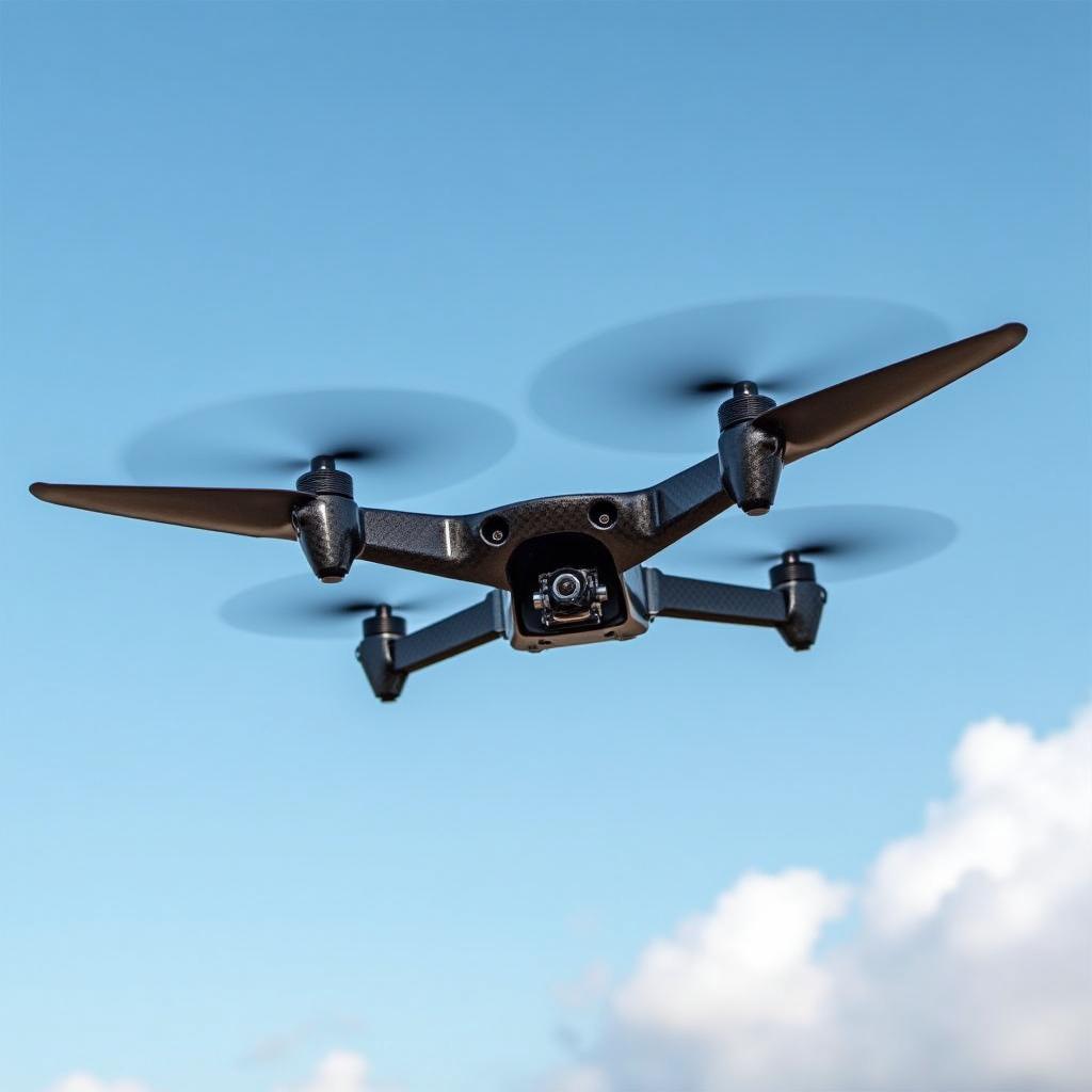 A carbon fiber UAV target drone designed for aerial demonstrations, showcasing an advanced propulsion system