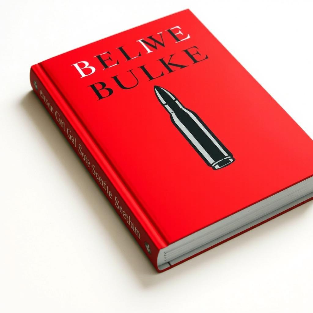 A striking red book cover featuring an elegantly centered black silhouette of a bullet, alongside a black rolled-up dollar bill