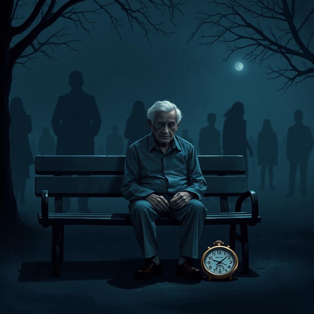 An impactful and thought-provoking illustration depicting the theme of elder abuse