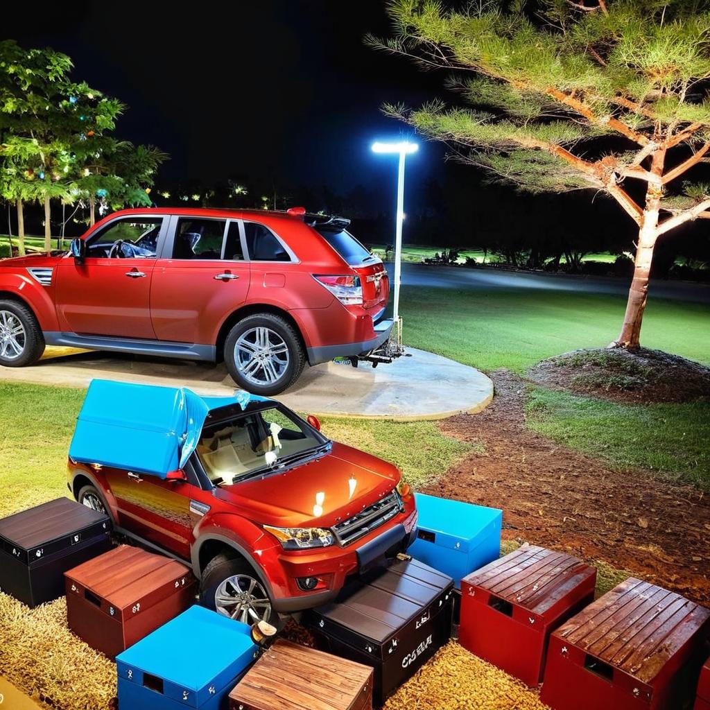 Vibrant Toy SUV Adventure in the Park