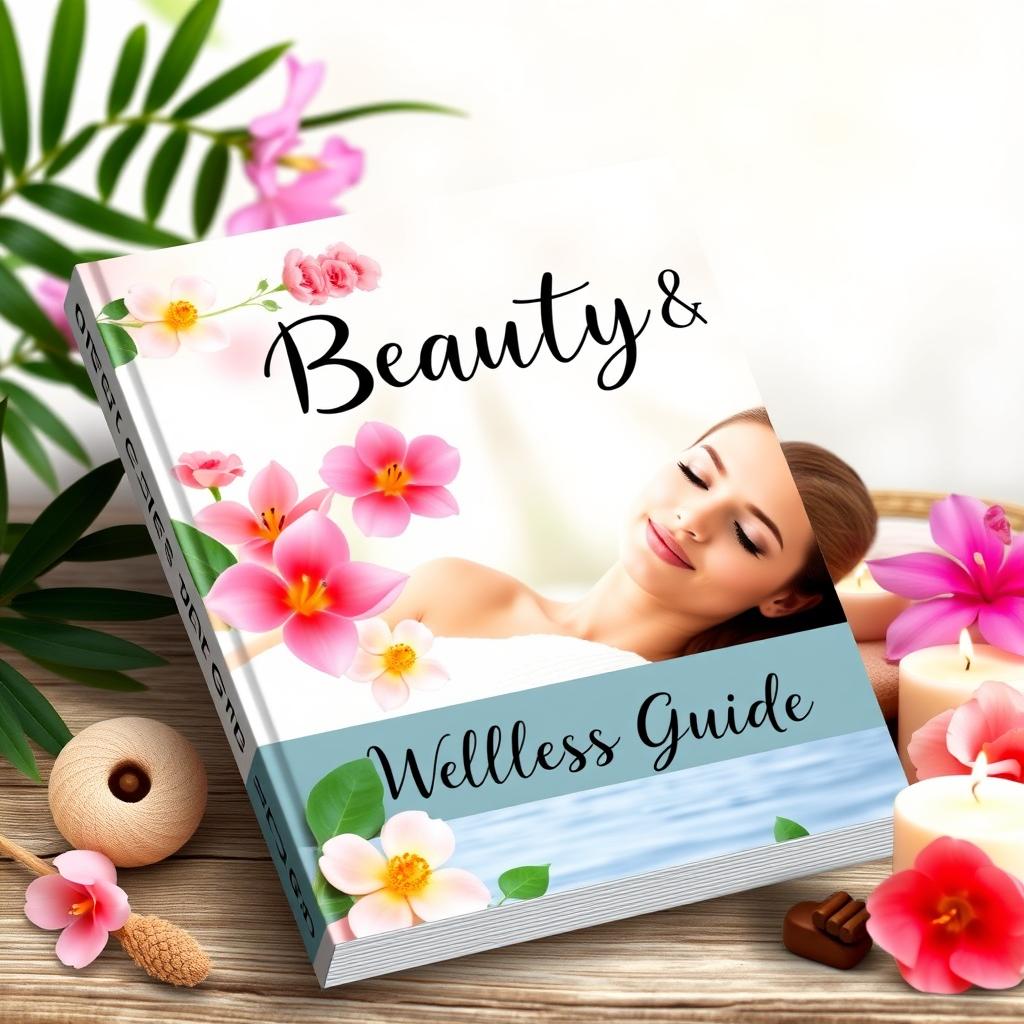 A visually appealing digital cover design for a beauty and wellness eBook, featuring vibrant colors and elegant typography