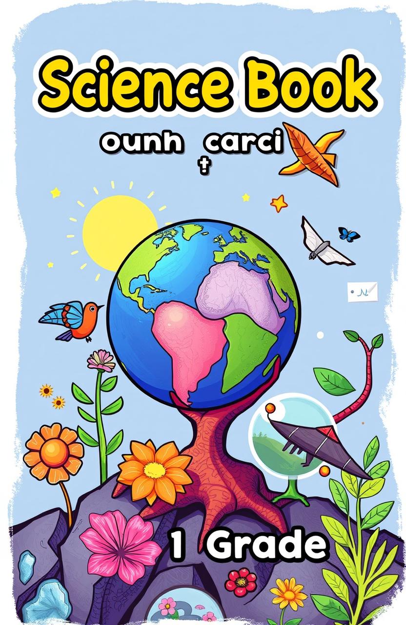 Create a colorful and engaging science book for fourth grade, aimed at 10-11 year old children