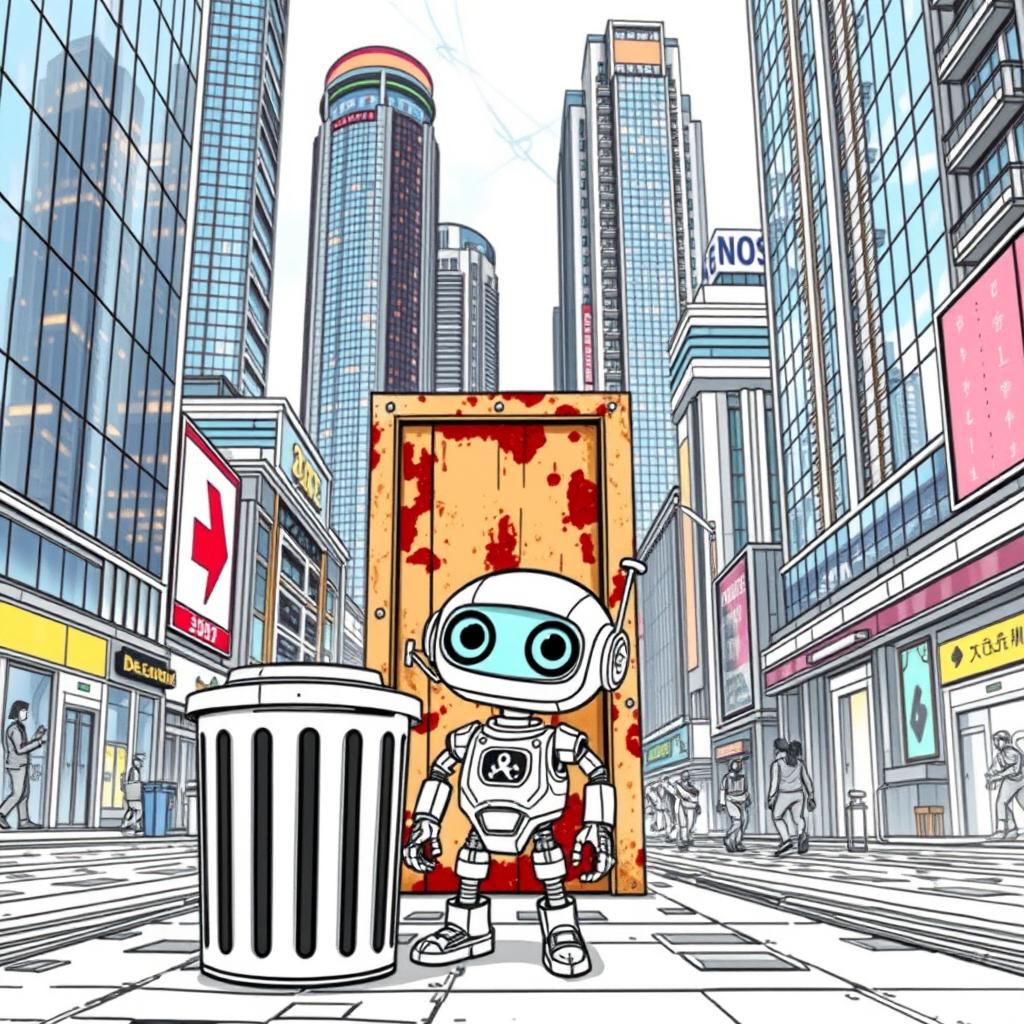 A futuristic city in the year 3050, showcasing tall glass skyscrapers with reflective surfaces and metallic streets bustling with neon lights
