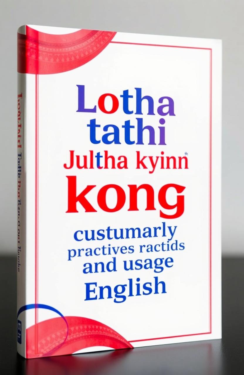 A book cover design featuring a clean white background, with bold red and royal blue accents