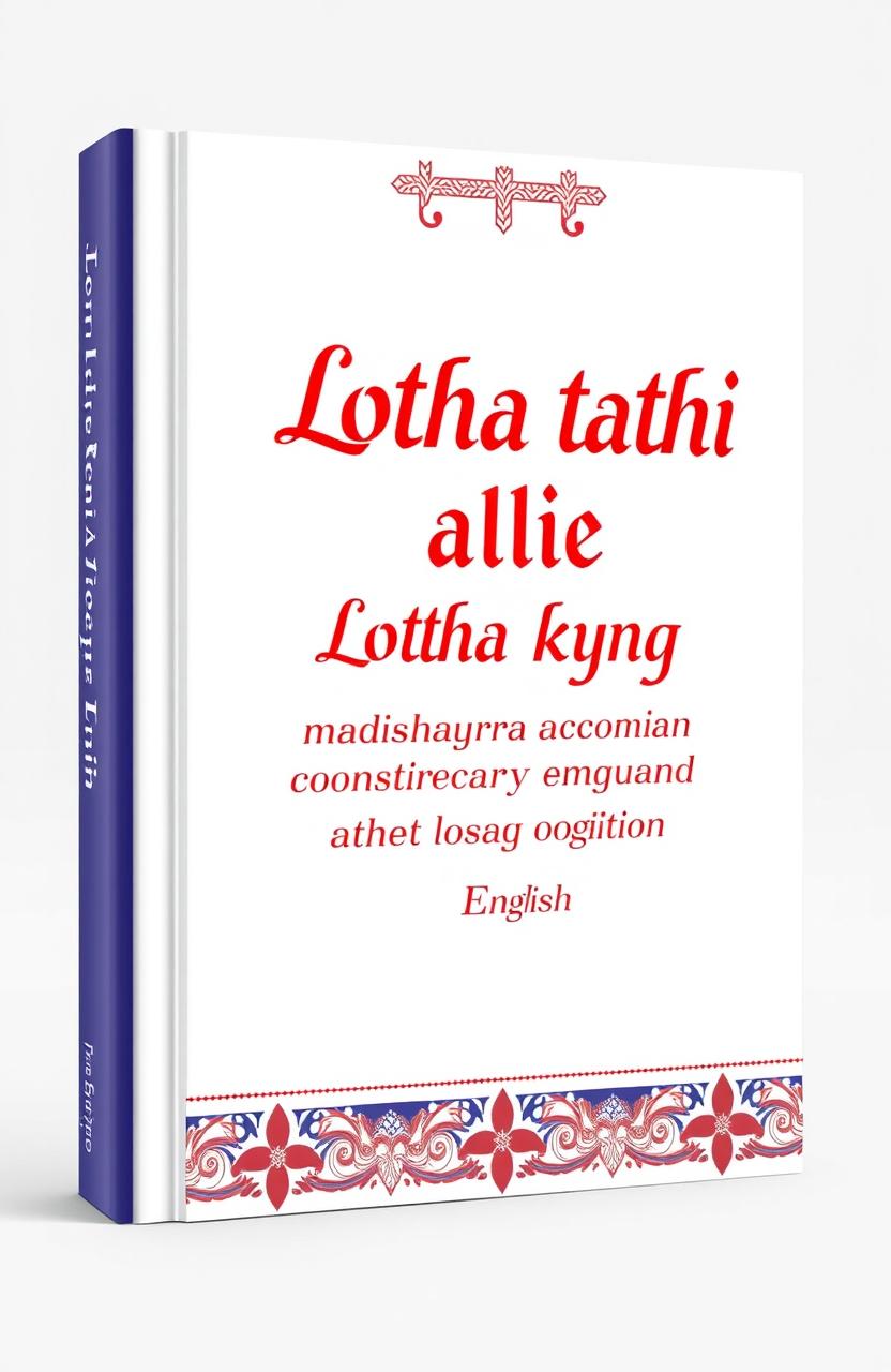 A book cover design featuring a clean white background, bold red and royal blue accents