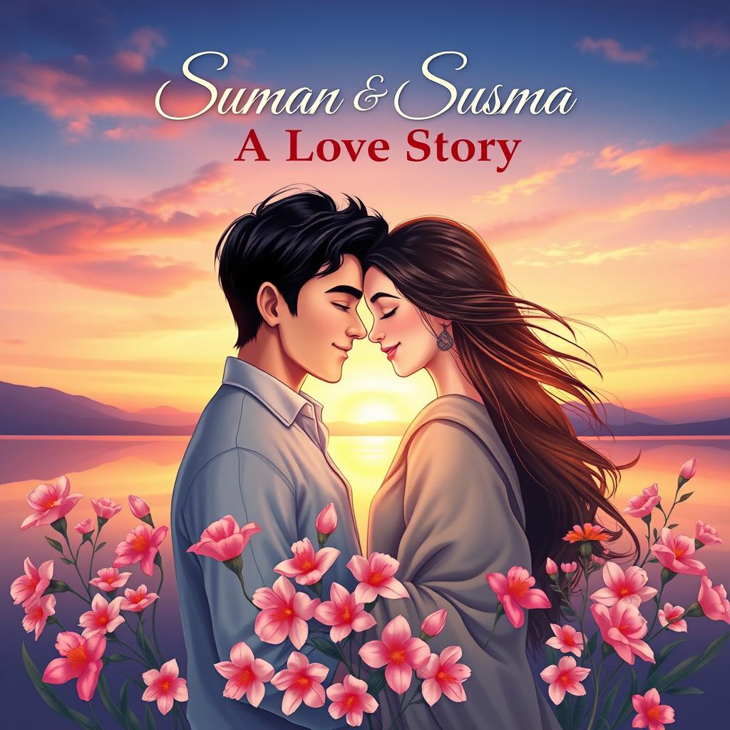 A romantic book cover featuring two characters, Suman and Susma, who are in love